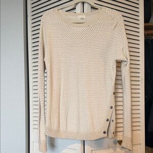 Women's Caslon Cream Sweater with Button Detail